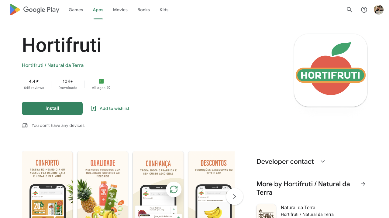 Hortifruti app (Android)