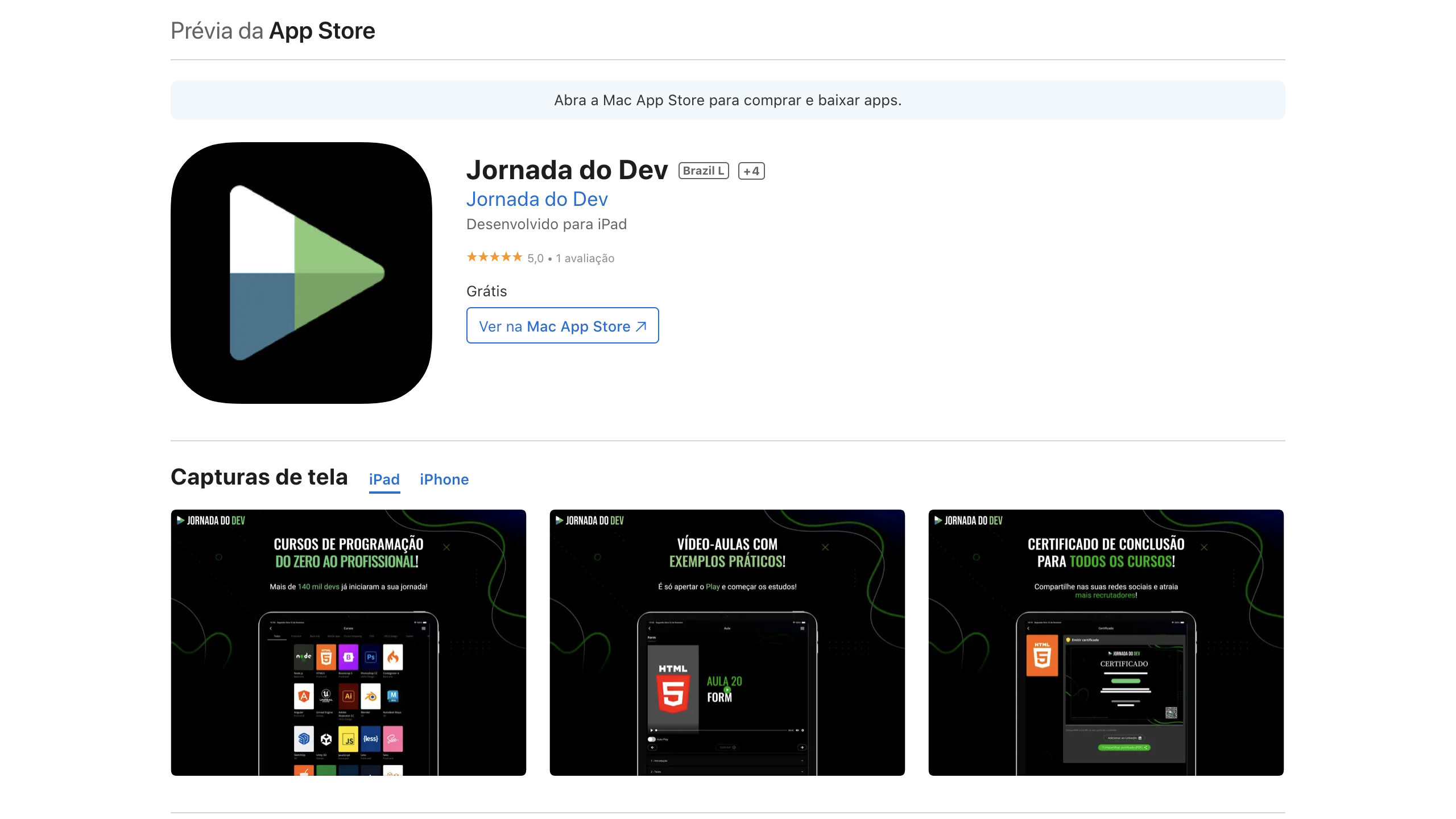 Jornada do Dev app (iOS)
