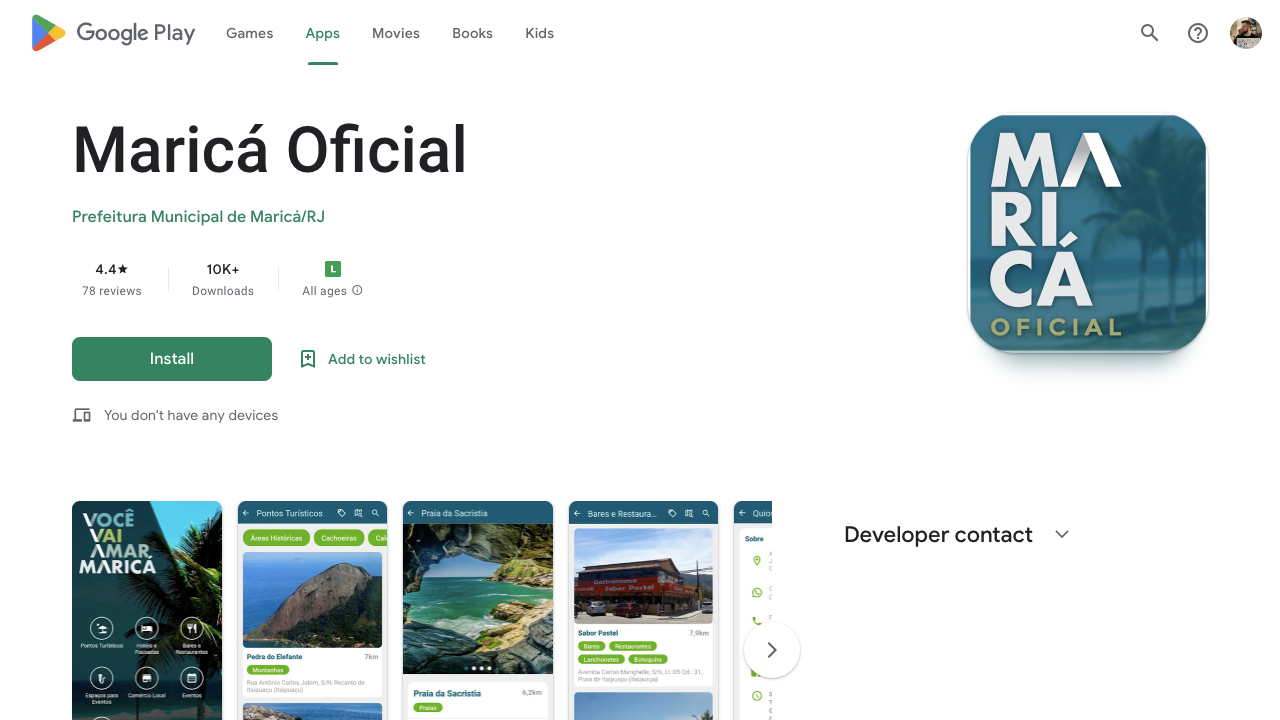 Maricá/RJ Tourism Office app (Android)