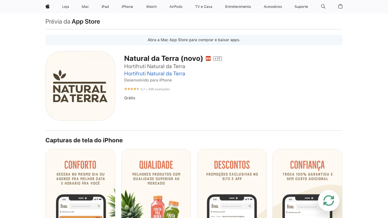 Natural da Terra app (iOS)